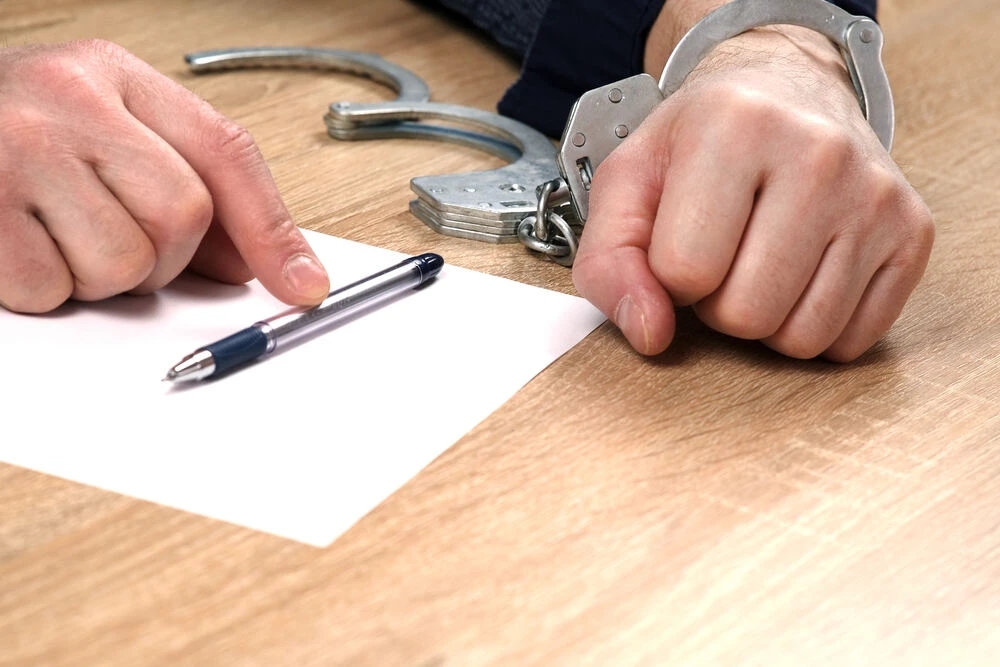 A detainee at the police station.